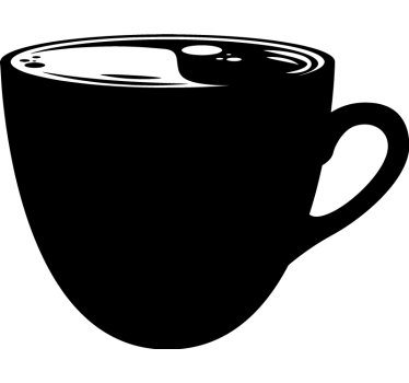 Vinilo pizarra negra taza de cafe - TenVinilo