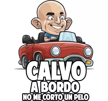 Pegatina coche calvo a bordo - TenVinilo