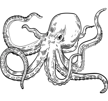 Vinilo cocina ilustración de un pulpo - TenVinilo