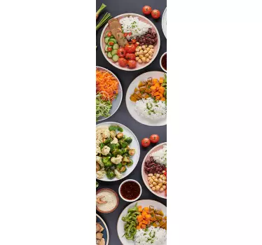 Vinilo para nevera tazones con comida - TenVinilo