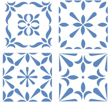 Vinilo para baño azulejos de estilo portugués - TenVinilo