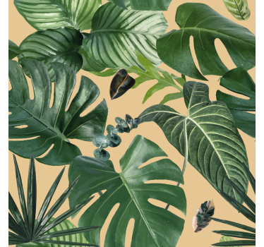 Vinilo cocina patrón de plantas tropicales - TenVinilo
