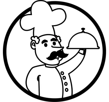 Vinilo cocina dibujo de chefDibujo de chef - TenVinilo
