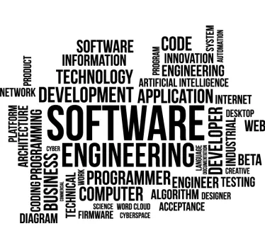 Vinilo para oficina nube de palabras de ingeniería de software¡Bi - TenVinilo
