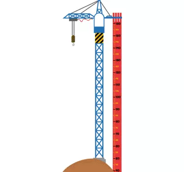 Vinilo medidor grúa construcción - TenVinilo