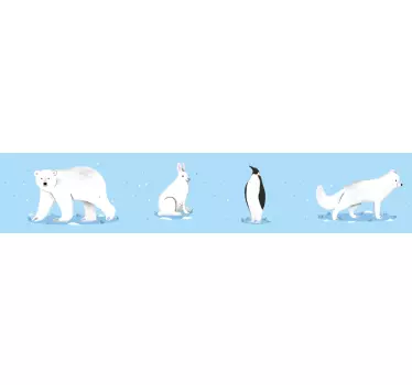 Cenefa adhesiva animales árticos - TenVinilo