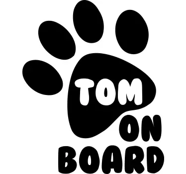 Vinilo decorativo personalizable nombre del perro pata - TenVinilo