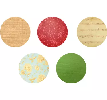 Stickers topos circulares navidad - TenVinilo