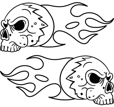 Pegatina para moto kit de calaveras en llamas - TenVinilo
