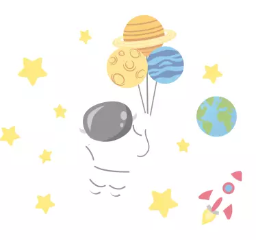 Vinilo espacio niños astronauta - TenVinilo
