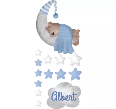 Vinilo decorativo infantil personalizable oso cielo - TenVinilo