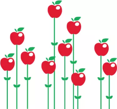 Adhesivo decorativo manzanas flor - TenVinilo