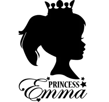 Adhesivo infantil busto princesa personalizable - TenVinilo