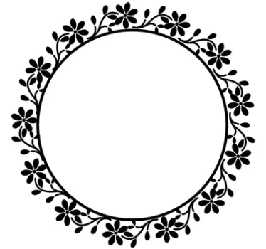 Adhesivo marco circular borde floral - TenVinilo