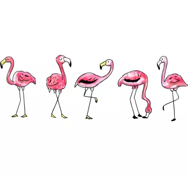 Vinilo pared Flamingo infantil cenefa - TenVinilo