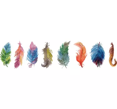 Cenefa adhesiva plumas de pájaros - TenVinilo