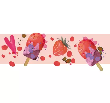 Cenefa adhesiva postre helado - TenVinilo