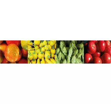 Cenefa para cocina variación de verduras - TenVinilo