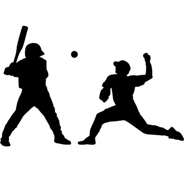 Pegatina dúo jugadores baseball - TenVinilo
