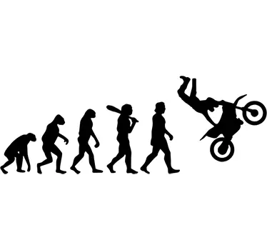Pegatina evolución humana moto - TenVinilo
