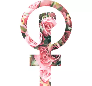 Pegatina lucha feminista floral - TenVinilo
