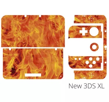 Pegatina nintendo diseño de llamas para new 3ds xl - TenVinilo