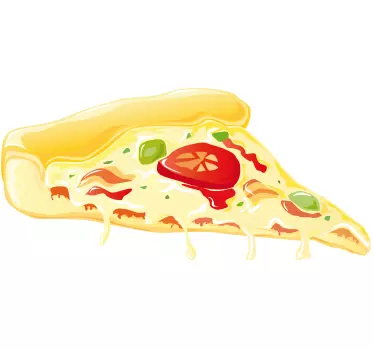 Pegatina porción pizza queso y tomate - TenVinilo