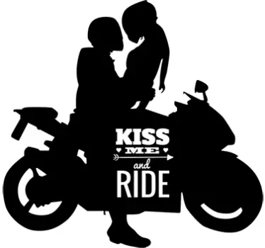 Pegatinas moto kiss me and ride - TenVinilo