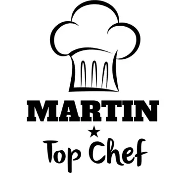 Pegatinas nombre personalizable chef - TenVinilo