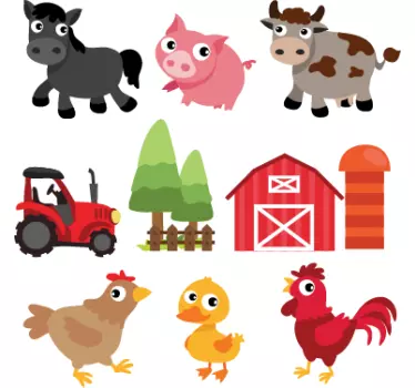 Sticker animales de granja - TenVinilo