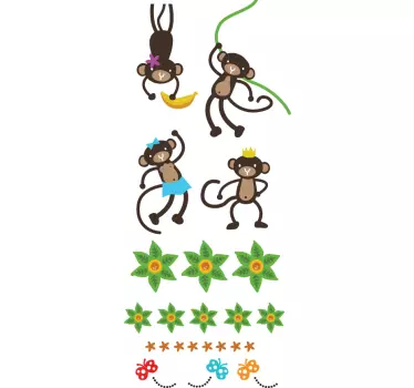 Sticker decorativo colección monos - TenVinilo