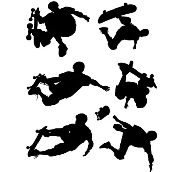 Sticker decorativo siluetas skater - TenVinilo