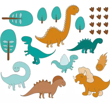 Sticker infantil paisaje jurásico - TenVinilo