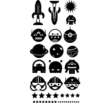 Sticker varios elementos del espacio - TenVinilo