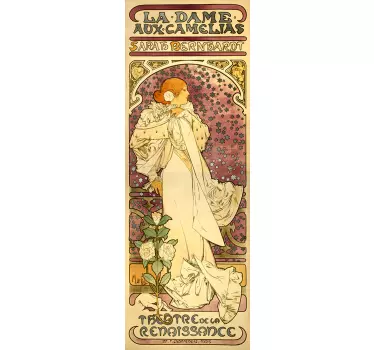 Vinilo cartel dame aux camelias Mucha - TenVinilo