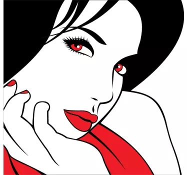 Vinilo chica ojos rojos - TenVinilo