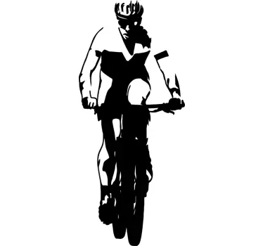 Vinilo ciclista mountain bike en ruta - TenVinilo