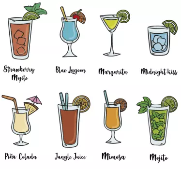 Vinilo pared summer cocktail - TenVinilo