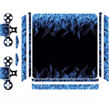 Vinilo adhesivo llamas azules ps4 - TenVinilo