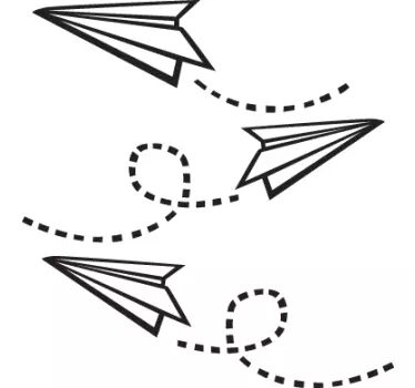 Vinilo decorativo aviones de papel - TenVinilo