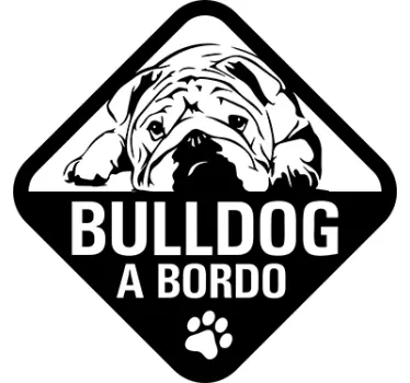 Pegatina perro Bulldog a Bordo - TenVinilo