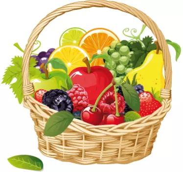 Vinilo decorativo cesta con frutas - TenVinilo