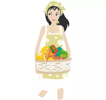 Vinilo decorativo chica verduras - TenVinilo