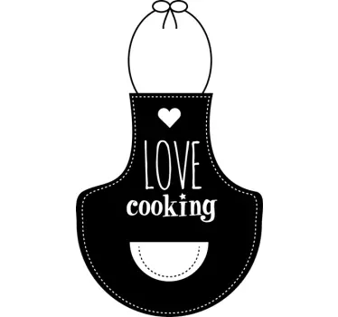 Vinilo decorativo delantal love cooking - TenVinilo
