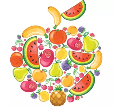 Vinilo decorativo dibujo con frutas - TenVinilo