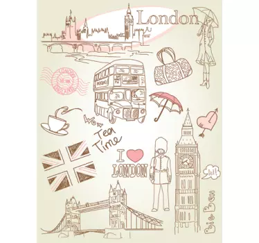 Vinilo decorativo dibujos de Londres - TenVinilo