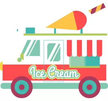 Vinilo decorativo food truck helados - TenVinilo