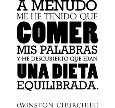 Vinilo decorativo frase dieta palabras - TenVinilo