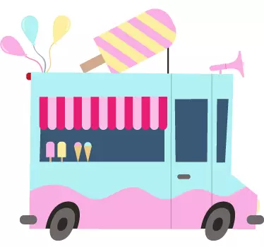 Vinilo decorativo ice cream camión - TenVinilo
