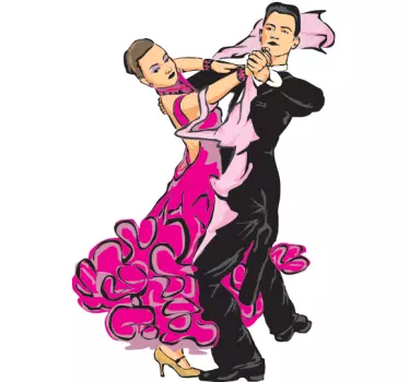 Vinilo decorativo ilustración bailes de salón - TenVinilo